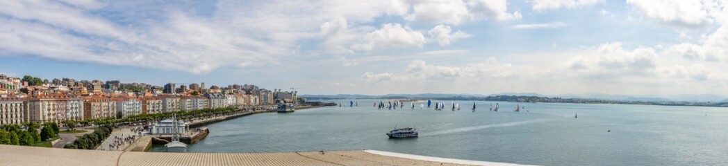 Pereda Promenade, with its incredible atmosphere, the Bay of Santander, and sailboats. Santander, Spain