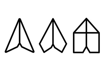 Paper airplane set illustration