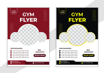 Bodybuilding fitness gym flyer poster design template.
Gym/ fitness flyer template, social media post, web banner with clean and modern layout.Gym flyer design template. Flyer, social media post .