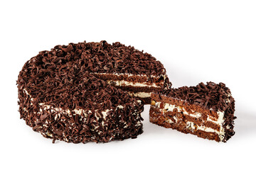 Sublime and Delicious Chocolate Layer Cake Decorated with Shavings and