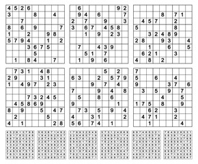 Sudoku game set with answers