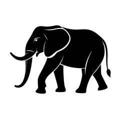Elephant silhouette vector isolated on white background