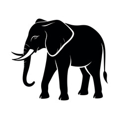 Elephant silhouette vector isolated on white background