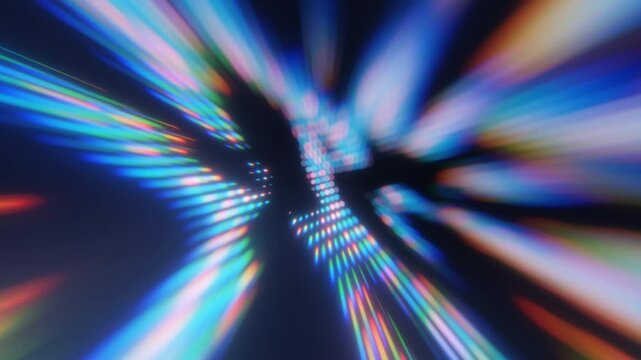 a colorful light in the dark
