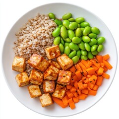 Vegan Tofu Bowl with Edamame & Carrots
