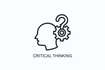 Critical Thinking Icon Or Logo Isolated Vector Illustration