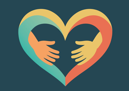 Hands Forming a Colorful Heart Shape
