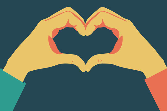 Naklejki Hands forming heart shape illustration