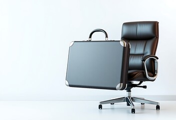 Briefcase on Executive Chair Representing Business Career and Success