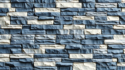 Modern Blue and White Textured Stone Wall Background