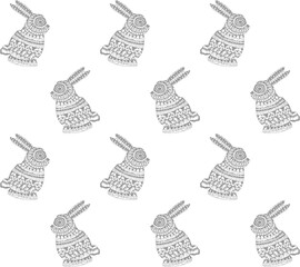 seamless light gray rabbit mirror effect textured pattern background.