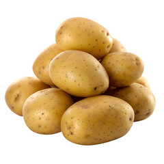 Freshly harvested yukon gold potatoes isolated against a clean black background for versatile use