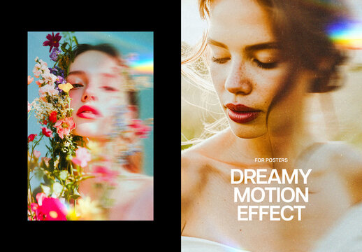 Dreamy Motion Poster Photo Effect Mockup