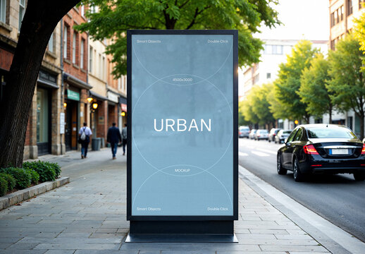 Vertical Outdoor Billboard Mockup