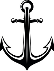 Anchor Shape in Silhouette Vector | Nautical Black Vector Art Illustration