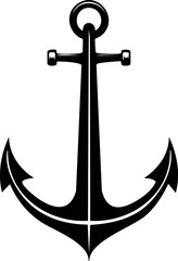 Anchor Shape in Silhouette Vector | Nautical Black Vector Art Illustration