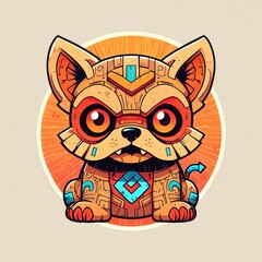 Ancient Canine Guardian: A Tribal Totem of Stone and Spirit