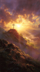 cross at sunset