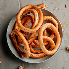 plate with some romanian bread rings