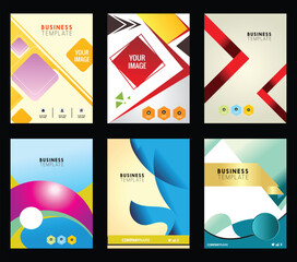 Fototapeta premium Business Flyer Template Set – Collection of Six Corporate Marketing Layouts