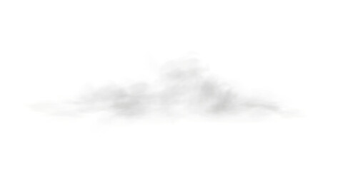 Clean White 3D Cloud Element with Smooth Shape and Transparent Background for Nature, Scene or Fantasy Illustration