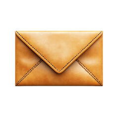 Classic Leather Envelope Stationery Authentic Craftsmanship Minimalist on transparent background