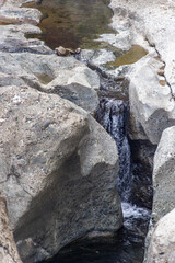 Water Stream Cascading through a Rocky terrain