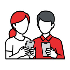 People Using Smartphones Digital Technology Connection