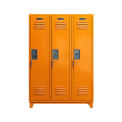 Vibrant Orange Lockers for Storage Solutions on white background