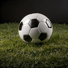 Fototapeta premium soccer ball on grass isolated on transparent white background