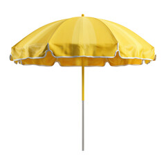 Vibrant Yellow Beach Umbrella for Sunny Days on white background