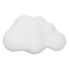 Cloud icon in soft white minimal style representing data, network, storage, internet, weather, and communication concept. Perfect for digital use. Transparent background, 3d illustration.