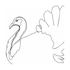 Elegant line art depicting a graceful swan in a simple and artistic minimalist style