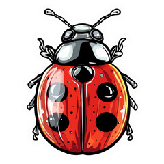 ladybug, insect, animal, vector, transparent background, creature, coccinellidae, ladybird, nature, cute, small, icon, isolated, natural, beauty, color