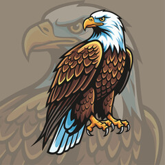 Majestic Bald Eagle in Flight Soaring Over Mountain Range Inspiring View