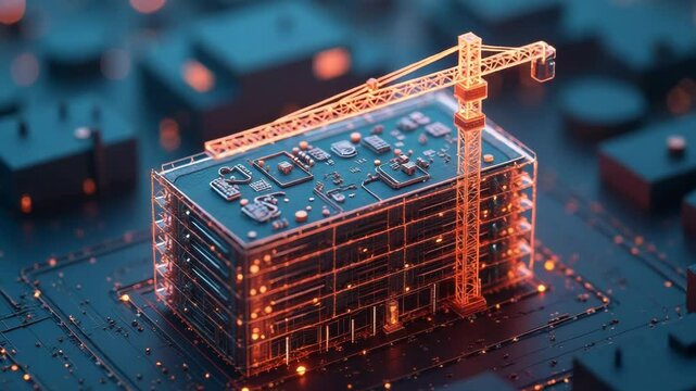 potrait of project with circuit board illustration