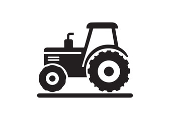Tractor Icon, Tractor Silhouette Black vector white background