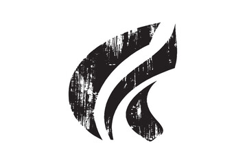 High-resolution grunge flame logo with a distressed effect. Ideal for edgy brands, t-shirts, and digital media.