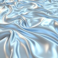 Fototapeta premium Shiny fabric gently flowing across a soft and light surface