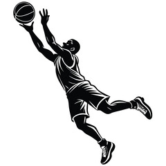 Obraz premium Basketball player silhouette vector illustration graphic