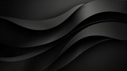 Elegant black wave pattern with curved abstract layers