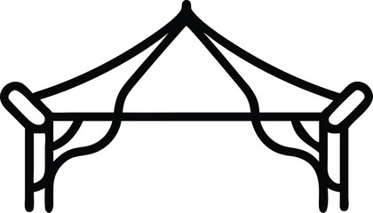 Unique pergola design line art icon black and white