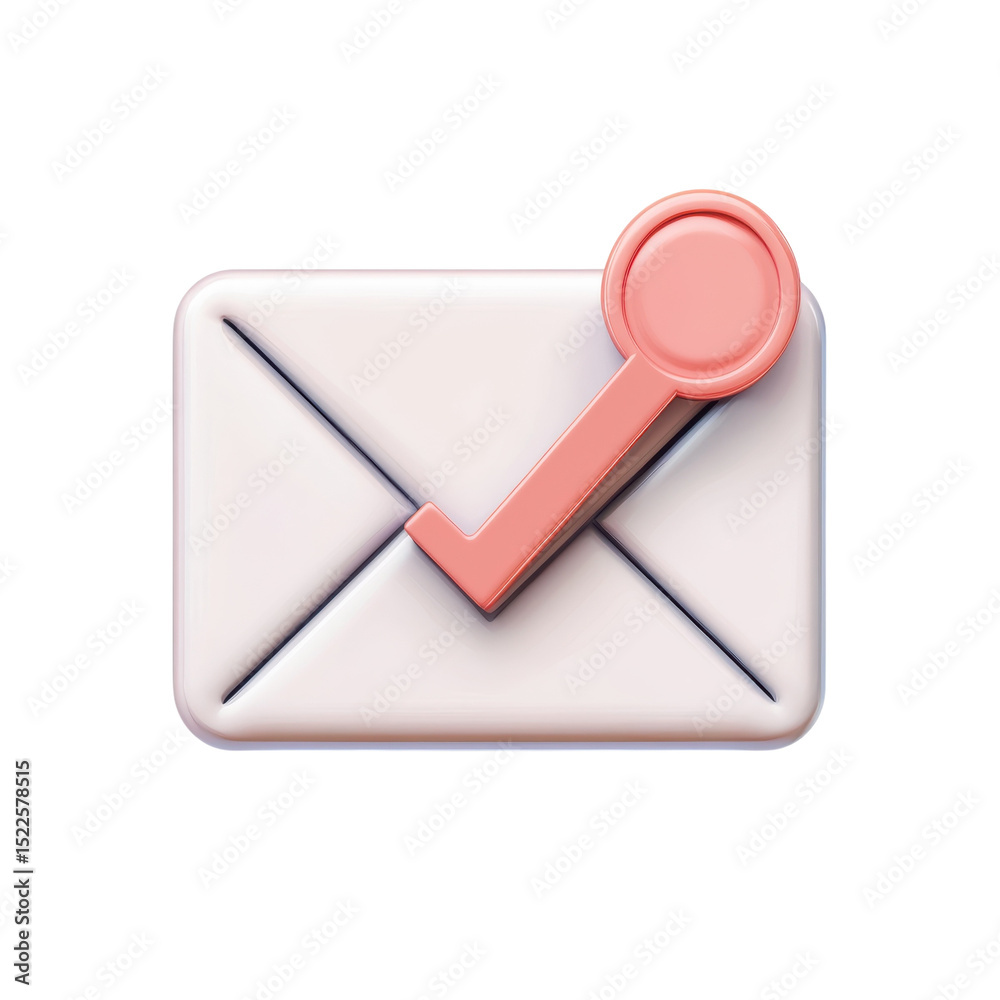 Poster email received message confirmation success inbox notification mail on transparent background