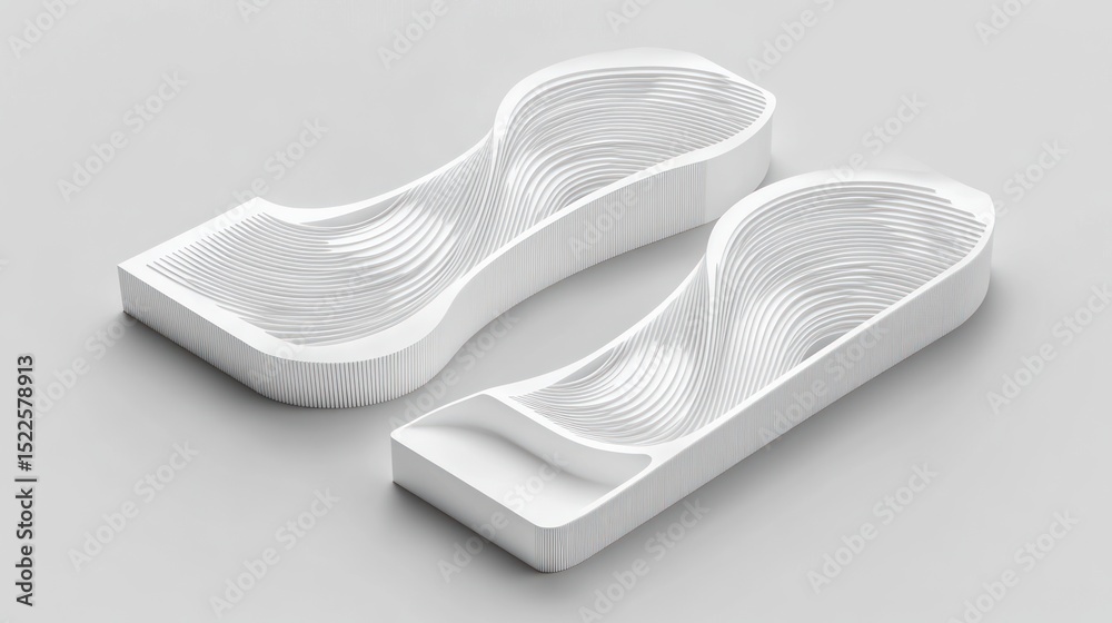 Fototapete abstract architectural design featuring layered, undulating forms.