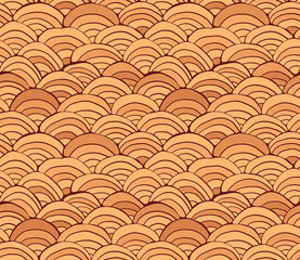 abstract japanese seamless waves pattern on light background with gradient, yellow and warm colors	
