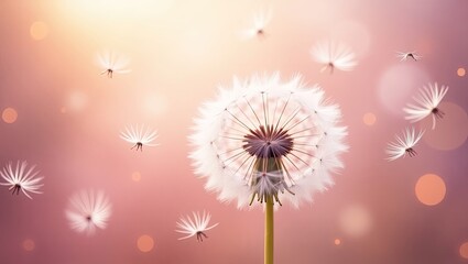 Obraz premium dandelion on a blue background