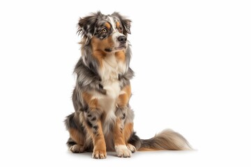 Australian Shepherd dog isolated on white background