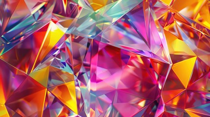 Colorful abstract geometric pattern with vibrant prism shapes