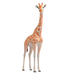 Obraz premium Majestic Giraffe with Unique Spot Pattern Stands Against transparent background Wildlife Animal Photography Safari Adventure African Savanna Creature Mammal Zoology