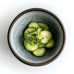 Authentic Japanese Side Dish – Sunomono with Sesame Garnish